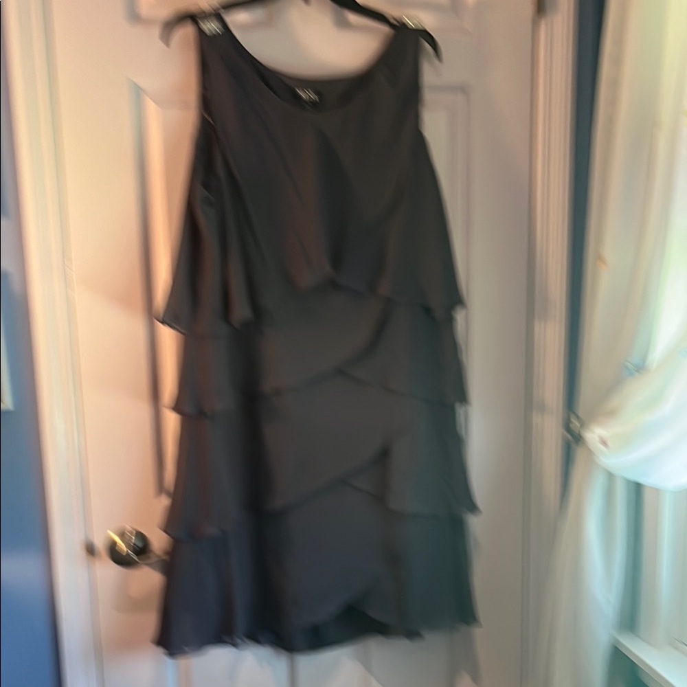 NWT SLNY Steel Colored Tiered Dress